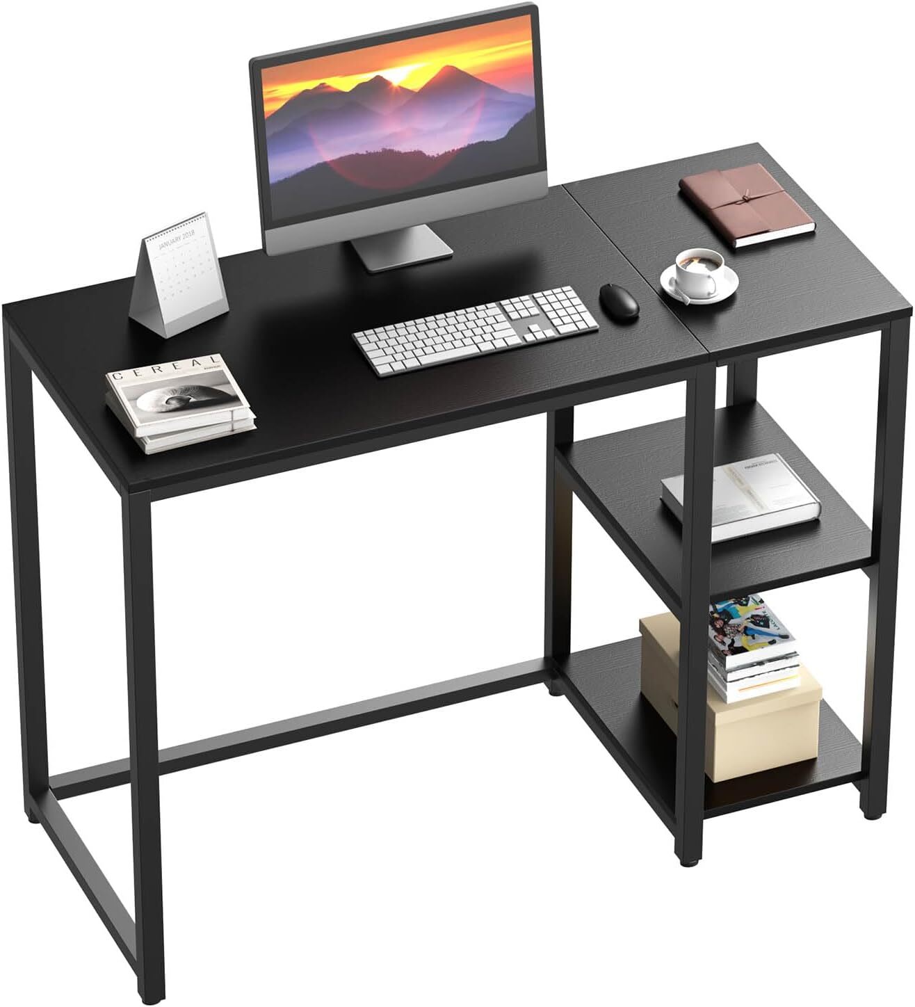 40-inch Sturdy 2-Tier Computer Desk for Home Office with Large Workspace