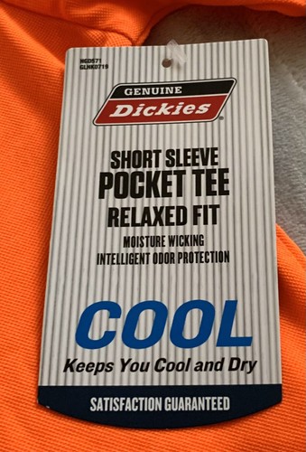NEU Dickies Herren Kurzarm Hi-Vis Orange Polyester Micro-Mesh T-Shirt 3XL - Bild 7 von 9