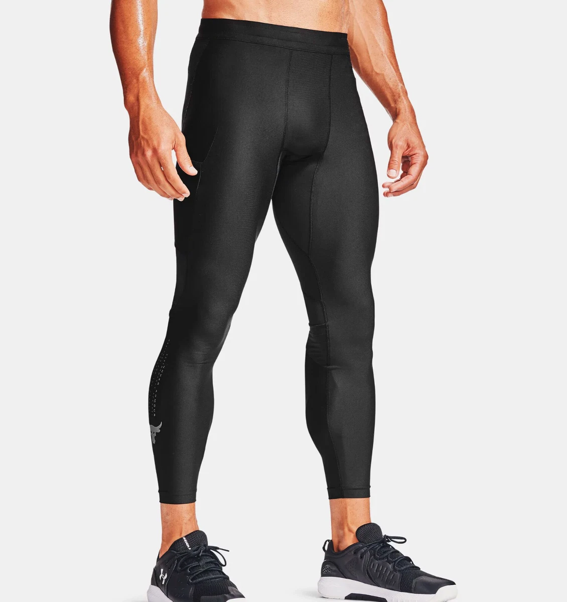 Under Armour Men Project Rock HeatGear Leggings 1356563-001 Black