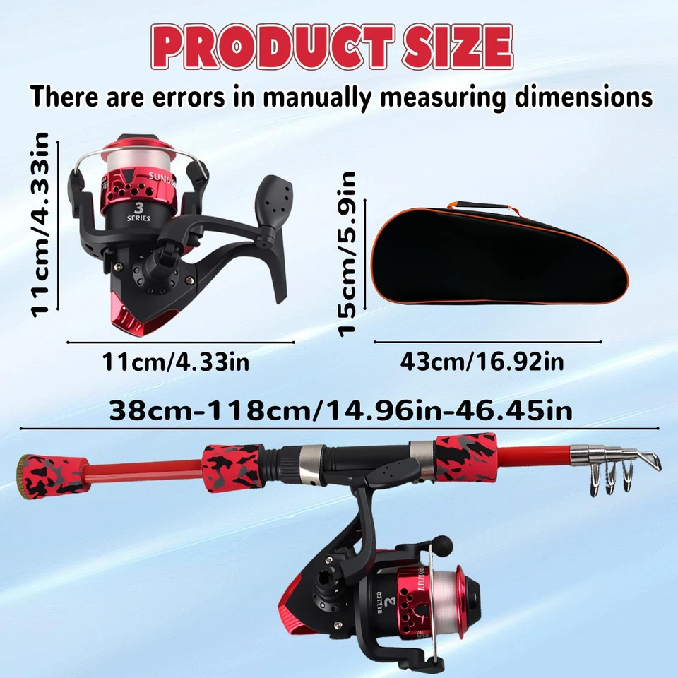 Mini-Angelset für Kinder Teleskopische Angelrute mit Angelrolle und Angelköde... - Bild 2 von 4