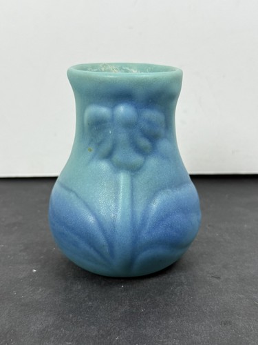 Vintage Van Briggle Ming Turquoise Pottery Bud Vase Single Flower Bulbous 1950’s