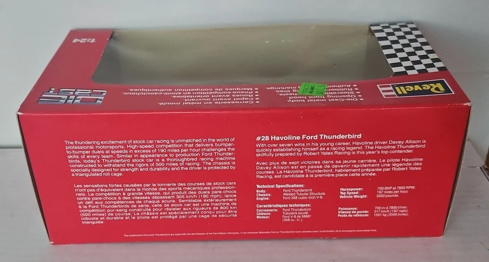 ¡NUEVO NASCAR REVELL 1:24 DIECAST 1992 #28 DAVEY ALLISON COCHE DE CARRERAS! s120 Foto 2 de 2