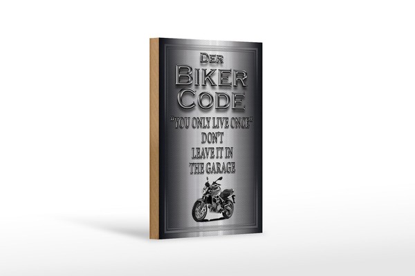 Holzschild Motorrad 12X18 Cm Biker Code You Only Live Once Deko Schild-image