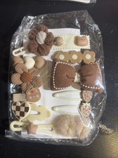 12Pcs Cute Hair Clips for Girls Kids - Brown