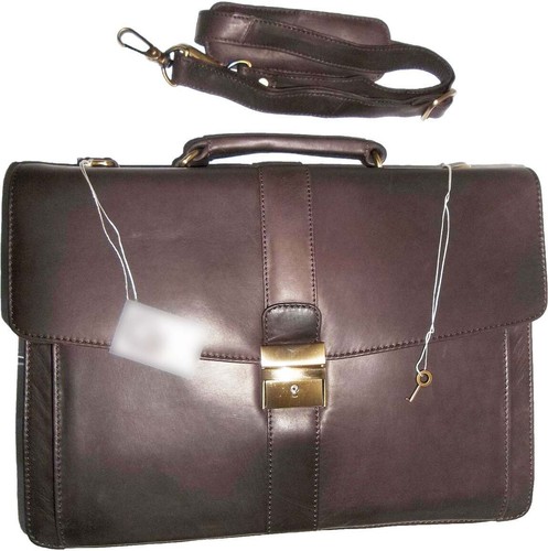 Hombre Nuevo Maletín Cuero Estuche de Negocios Estuche Adjunto Bolso de Negocios Bolso Nuevo - Imagen 11 de 12