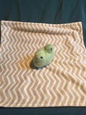Frog Green Brown  White 14" by 14" LOVEY / SECURITY BLANKET