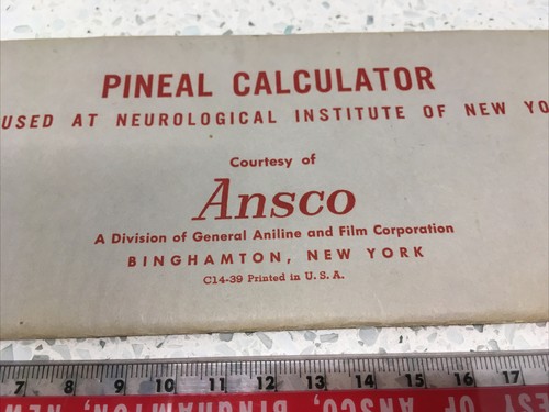 Vintage Ansco Zirbeldrüse Taschenrechner Rechenschieber medizinische Kuriosität neurologisches Gehirn - Bild 4 von 8