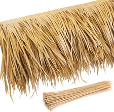 Thatch Roll Tiki Roof Palm Grass 1.6x6.6ft Outdoor Bar Hut Umbrella Decor
