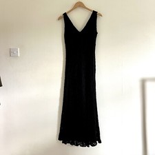David Butler Maxi Dress Black Lace Full Length Wedding Vintage UK 10-12 M