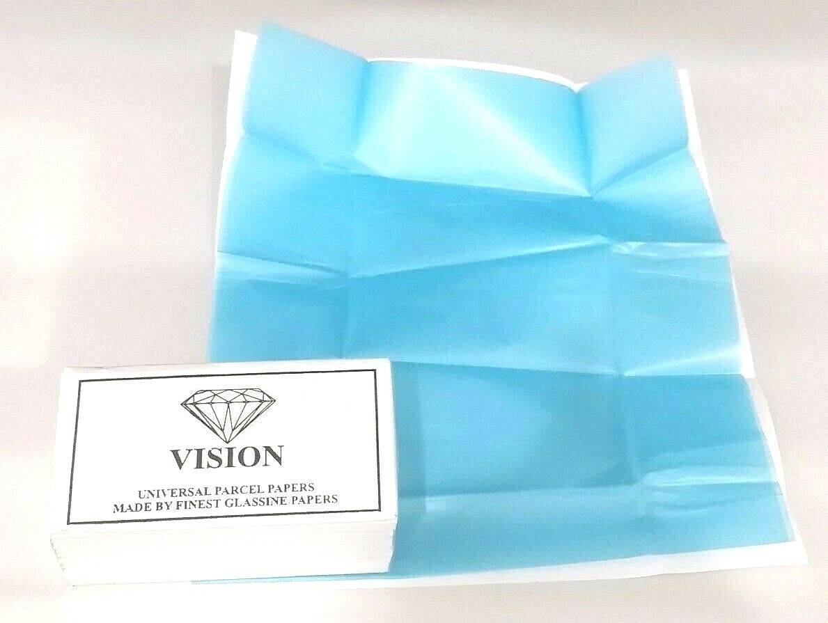 XL Blue Diamond Parcel Papers Delux Outer White Inner Blu+Wh German Flutes 25 pc