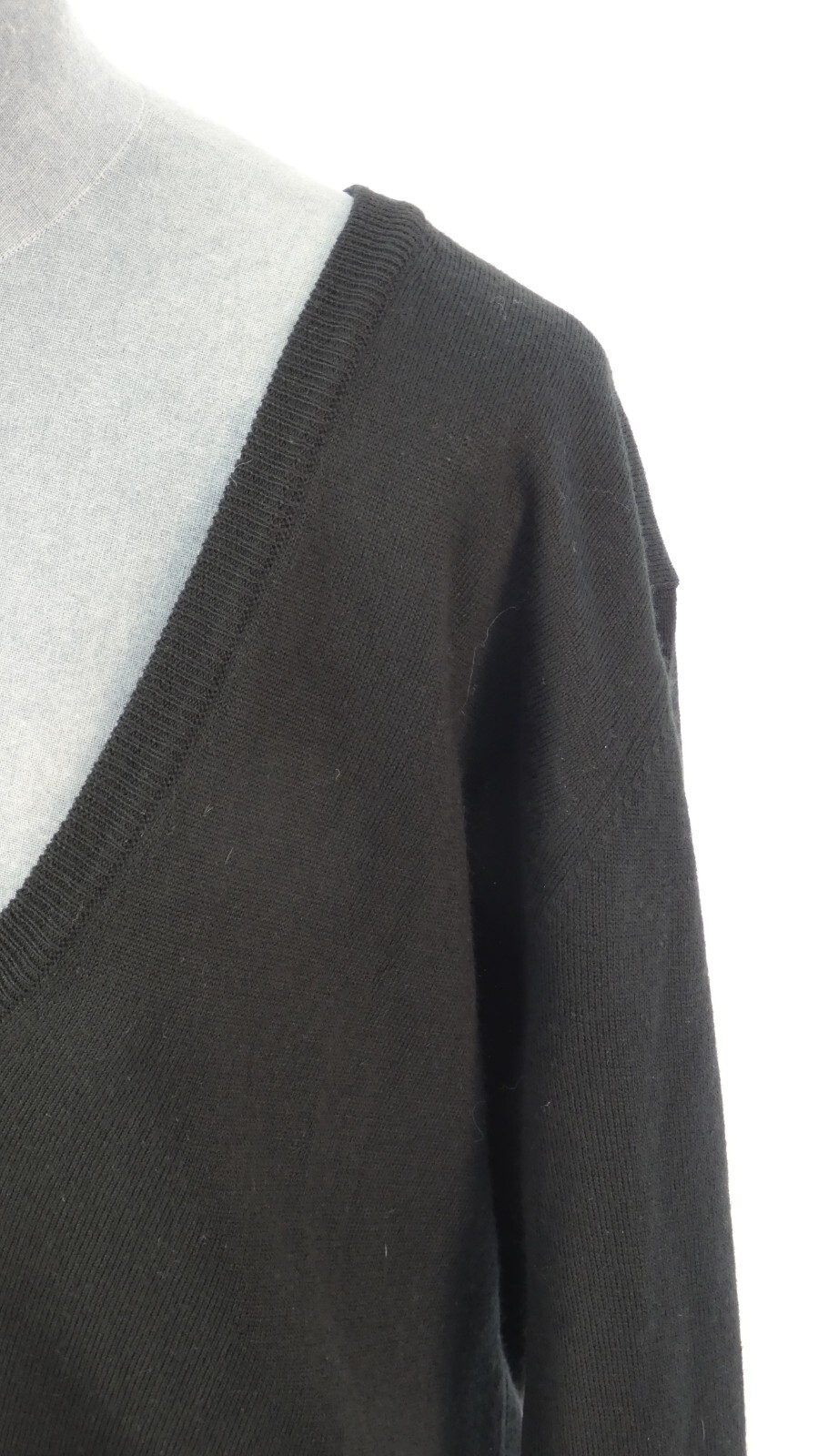 Women Jumper CARRERA Jeans Black Blouse Knit Merino Wool V Neck Top Size XL BNWT image 9