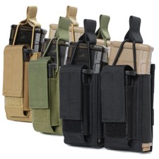 Tactical Molle 9mm 5.56 Magazine Pouch Double Rifle Pistol Mag Holder Holster