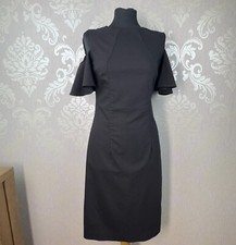 Zara Basic Collection Formal Dress Black Size M Off Shoulder Waterfall Sleeves