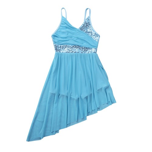 Niñas Lírico Baile Latino Vestido Ballet Gimnasia Interpretación Lentejuelas Disfraz - Imagen 22 de 73