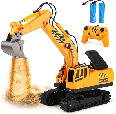 RC Toys Construction Excavator Car: Kids Birthday Gift for Boys Girls 4 5 6 7 8
