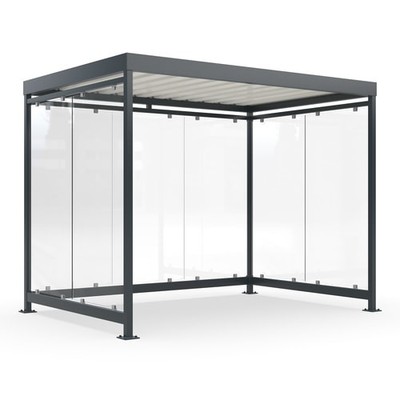 Raucherunterstand, Bushaltestelle, 2.510 x 3.180 x 2.165 mm (HxBxT), 7 Wände