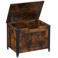 23.6" Storage Bench, Retro Wooden Storage Chest with 2 Safety Hinges, Load 300lb