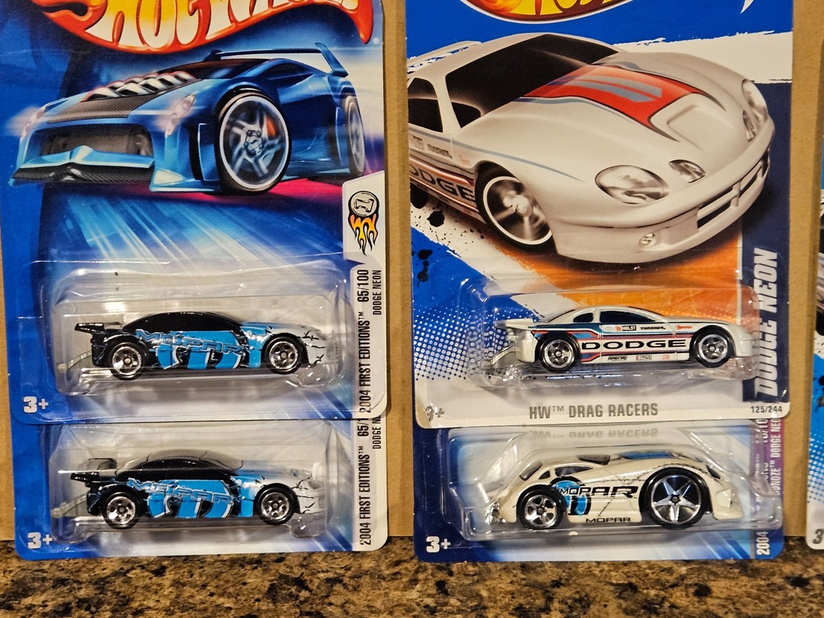 Hot Wheels Lot of 5 2003 Dodge Neon Mopar Hardnoze '03 White Black