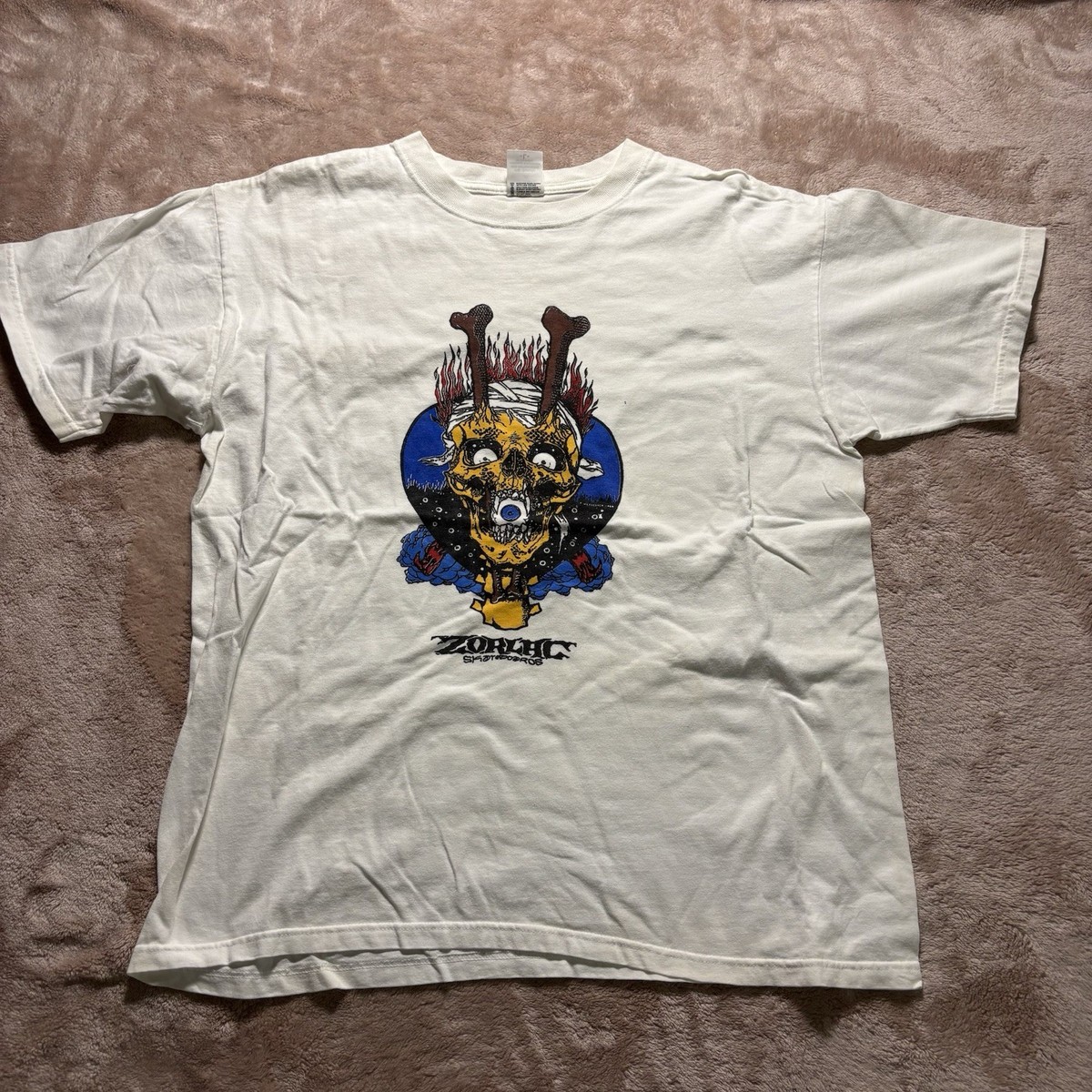Vintage Anvil Zorlac Skateboards Graphic White T-Shirt Men's L | eBay