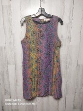 Love Fire Sleeveless High Neck Pleated Shift Dress Large