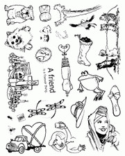 Unmounted Rubber Stamp Plate, Unmounted/Uncut Pink Rubber Stamps
