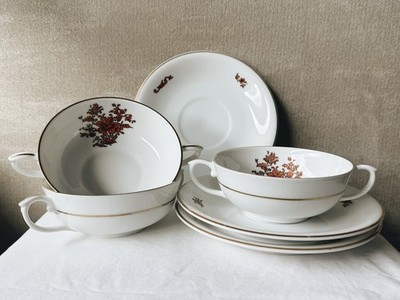 Vintage EUC  Vista Alegre  Teresa  Footed Cups & Saucers Portugal, Set of THREE 