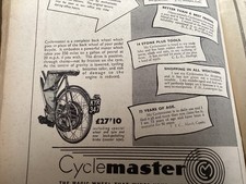 CYCLEMASTER EARLS COURT  SHOW 1951 MOTORCYCLE  ARTICLE