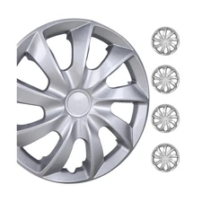 WolfX 17 Inch Hubcaps Set of 4 Wheel Rim Cover (Only Fit for Iron Hub) ABS Ma...