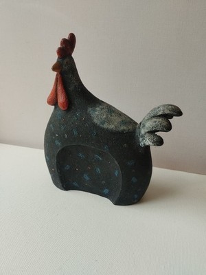 Bezaubernde Vintage Country Volkskunst Hahn Figur