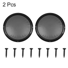 2pcs 10" Black Car Speakers Cover Steel Mesh Audio Subwoofer Grill Protector