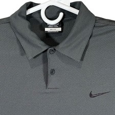 Nike Golf Dri-FIT Mens Gray Textured Short Sleeve Polo Shirt 402309-010 Size M