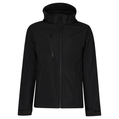 Regatta Venturer black men's hooded softshell winter jacket #TRA701