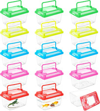 15 Pcs Small Plastic Reptile Carrier, Tarantula Breeding Box, 5.1 X 3.5 X 3.5 