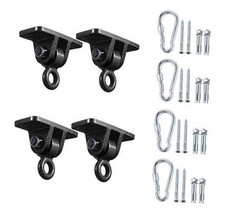 Heavy Duty Swing Hangers for Wooden Sets Playground Porch Indoor 4 Pcs Black
