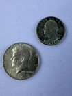 1969-D Silver Kennedy Half Dollar  and 1976-S Washington Quarter 40% Silver