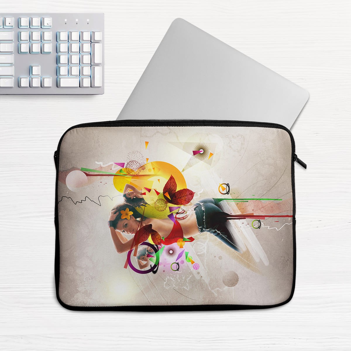 Pochette ordinateur 15 pouces Azur étui étanche avec mousse antichoc pour pc portable 16 pouces