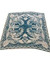 Teal and pink floral square scarf vintage