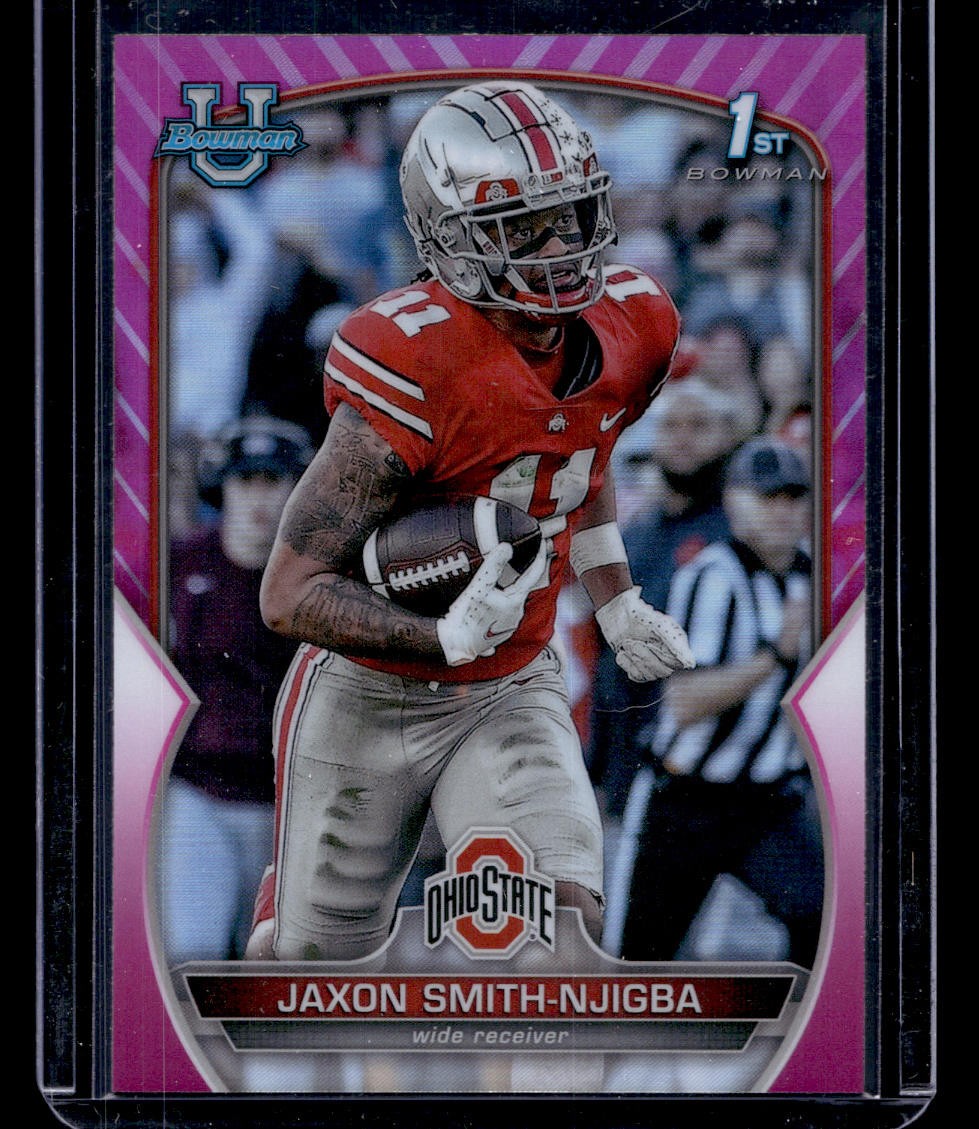 2022 Bowman University Chrome #78 Jaxon Smith-Njigba Pink Refractor