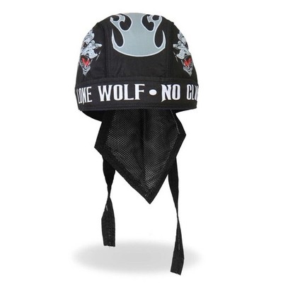 Lone Wolf No Club Premium Head Wrap Sweatband Durag Mesh Lined