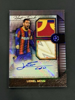 2023 Topps Museum Lionel Messi Hat-Trick Dual Patch Match Ball Auto #10/10 *JSY