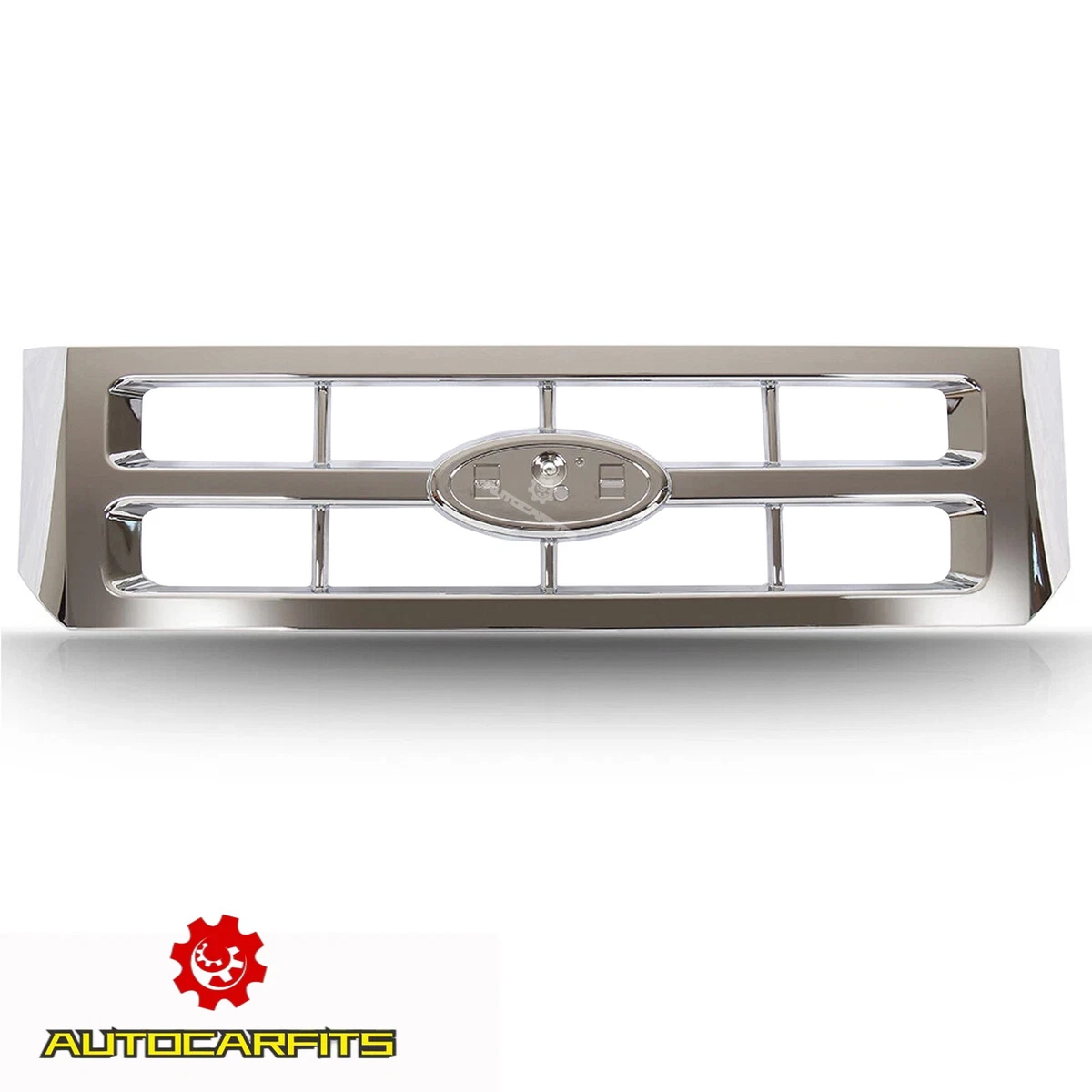 ECOTRIC Front Radiator Grill & Upper Grille Support Compatible with 2011-2016 Ford