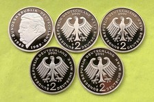 BRD 5 x 2 DM Franz Josef Strau&szlig; 2001 ADFGJ - kompletter Satz - Spiegelglanz - PP