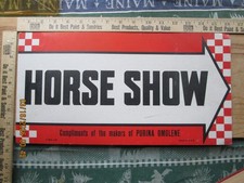 PURINA HORSE SHOW cardboard sign 1958