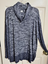 NWT GAP Size XL Navy Marled Softspun Cowl Neck Pullover Tunic Sweater