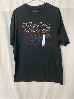 Men's Melmarc T-Shirt Size XL ''Vote Vote Vote'' 100% Cotton Black