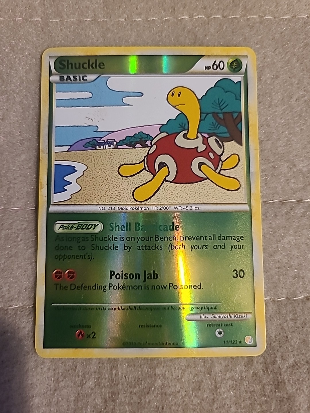 Pokemon TCG Shuckle 11/123 Heartgold & Soulsilver Reverse Holo