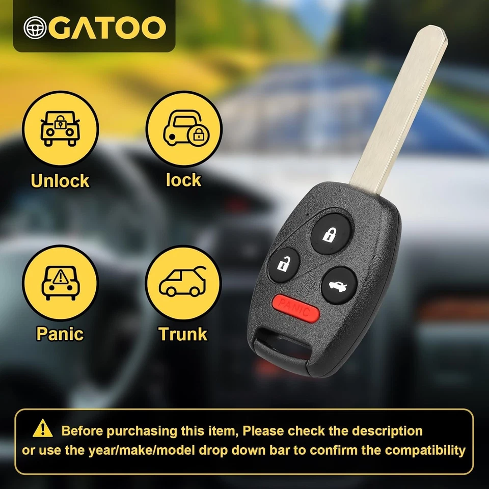 Mando a distancia de entrada sin llave Honda Civic - Se adapta a los modelos 2006 a 2013, CR1616 incluido Foto 4 de 4