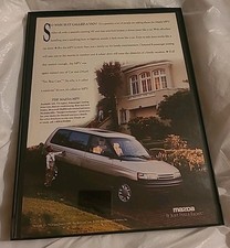 Mazda MPV Vintage 1991 Print Ad Framed 8.5x11