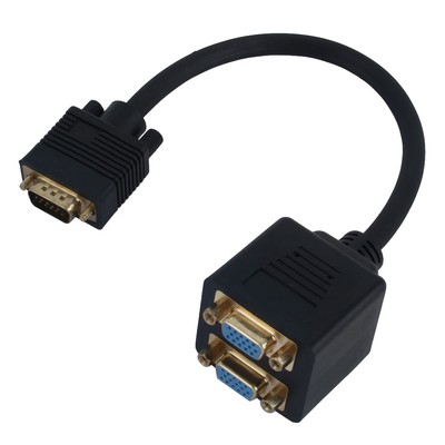 Household Video HD15 1 Male/2 Female VGA Splitter Cable Adapter 30cm/11.8''