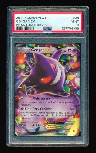 PSA 9 GENGAR EX 2014 POKEMON XY PHANTOM FORCES #34/119 *MINT CONDITION*